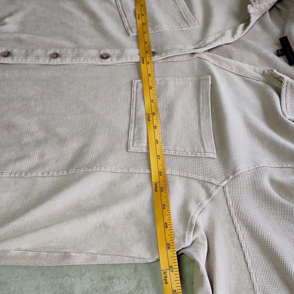 Jane & Delancey Waffle Knit Top Beige Womens XXL Grunge Cozy Oversized Pockets - Picture 9 of 9